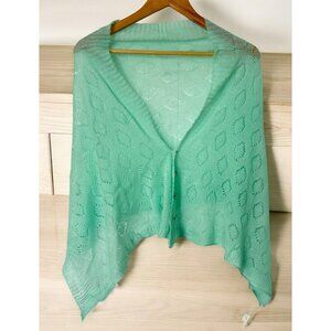Cruise Club CardiShawl Wrap Shawl Button-up Wear 3 Ways One Size Mint Green NWT
